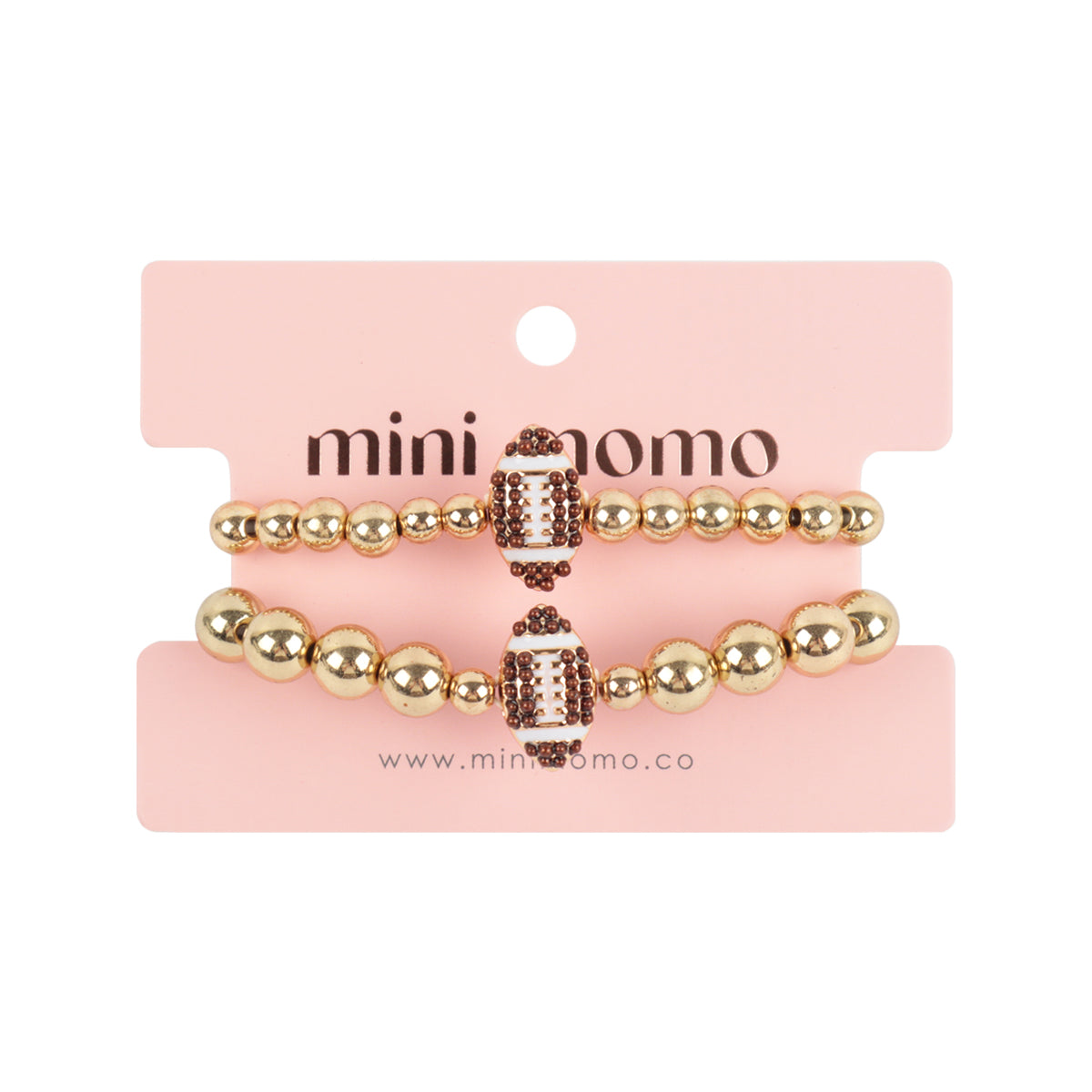 Mini Momo Mommy and Me Bracelets - Sports Mom Daughter Matching Bracelet Set - Main - Football