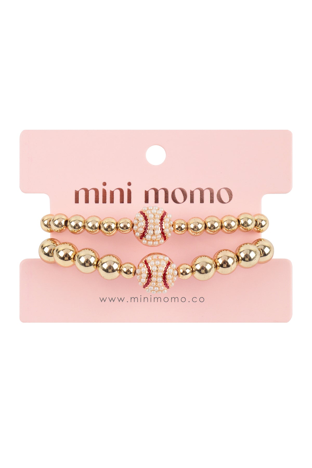 Mini Momo Mommy and Me Bracelets - Sports Mom Daughter Matching Bracelet Set - Main - Baseball