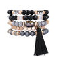 Beaded Bracelet Set Stackable Stretch Multi Layered Bangles