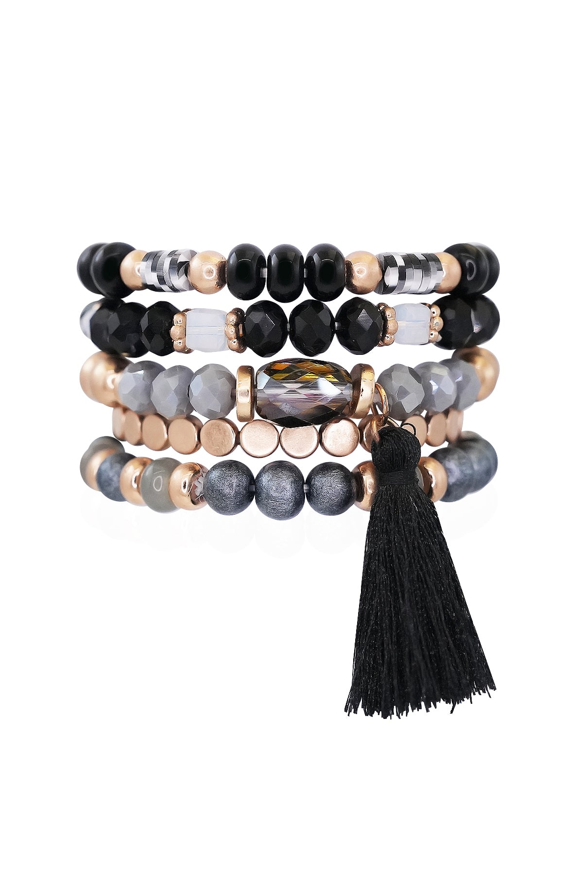 Beaded Bracelet Set Stackable Stretch Multi Layered Bangles