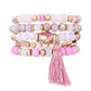 Beaded Bracelet Set Stackable Stretch Multi Layered Bangles