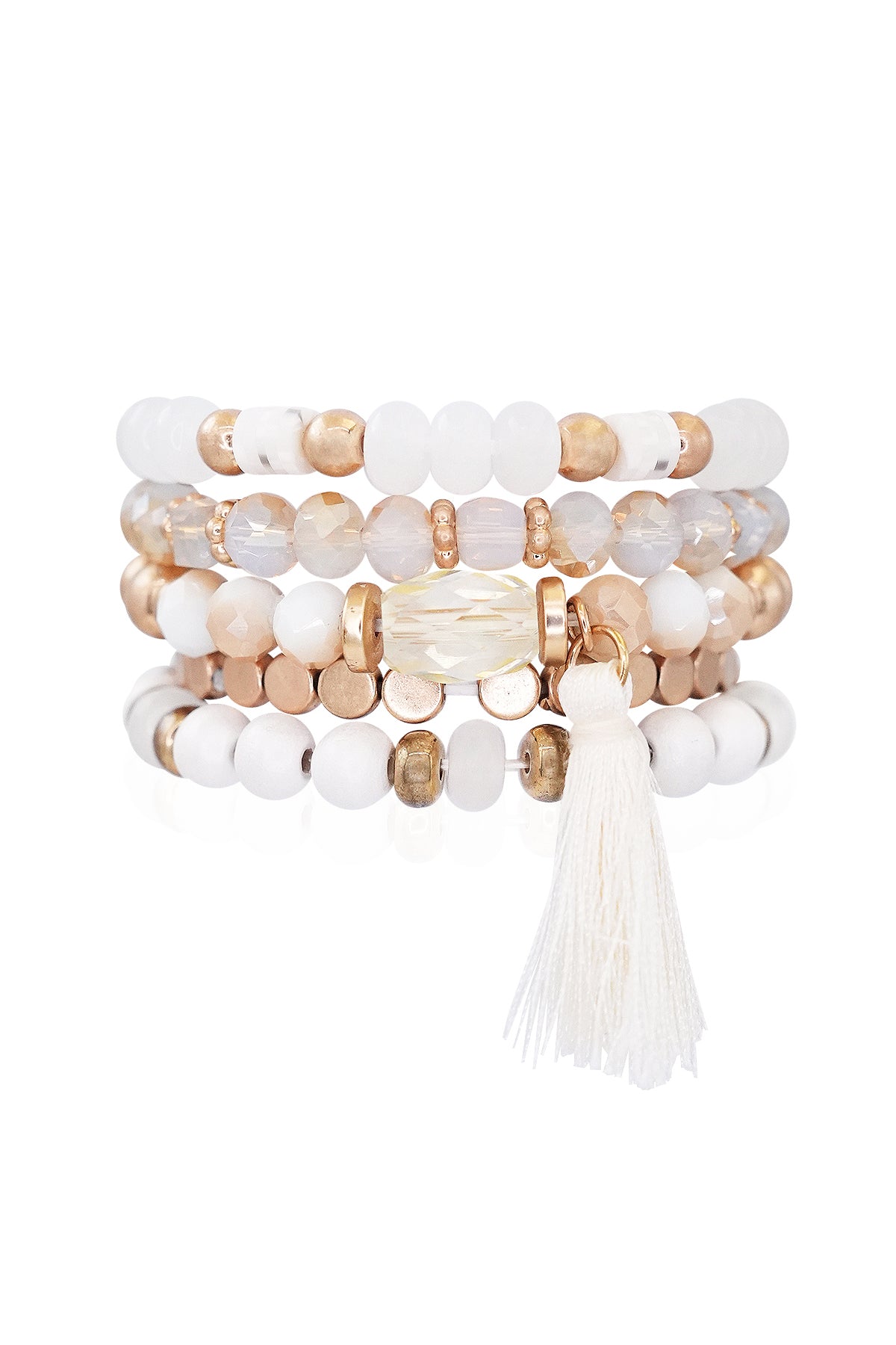 Beaded Bracelet Set Stackable Stretch Multi Layered Bangles – shopminimomo