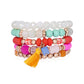 Beaded Bracelet Set Stack Stretch Multi Layered Boho Bangles