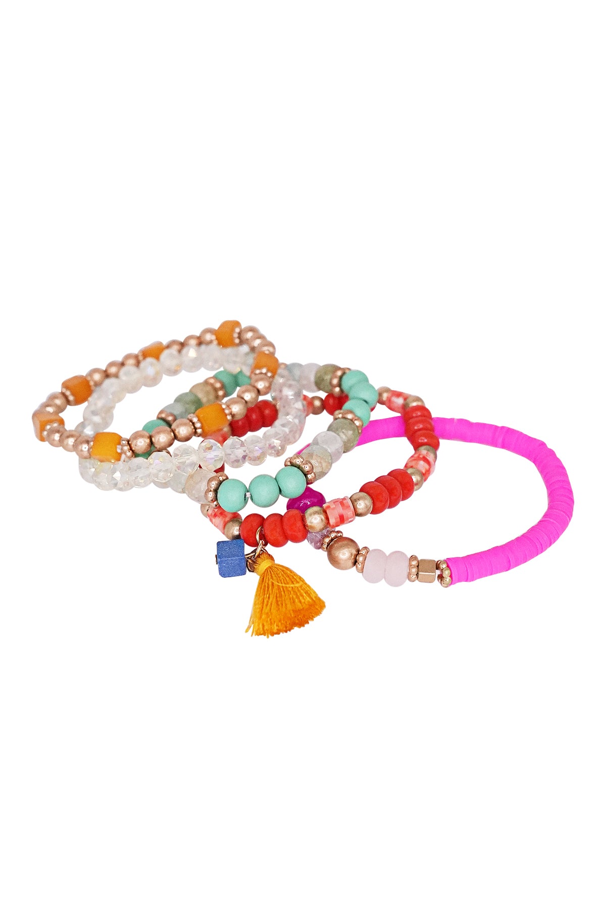 Beaded Bracelet Set Stack Stretch Multi Layered Boho Bangles