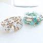 Beaded Bracelet Set Stack Stretch Multi Layered Stone Bangle