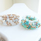 Beaded Bracelet Set Stack Stretch Multi Layered Stone Bangle