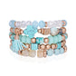 Beaded Bracelet Set Stack Stretch Multi Layered Stone Bangle