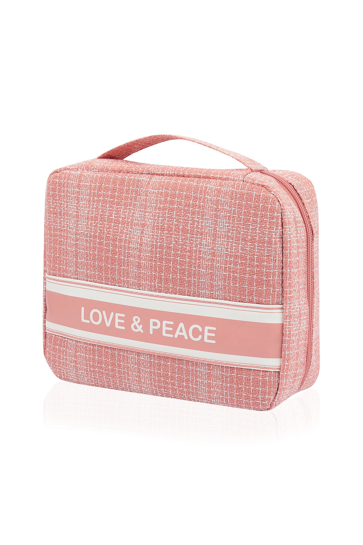 travel toiletry bag-makeup bag travel cosmetic bag-travel bag-travel essentials-travel size toiletries-weekender-Front-Pink