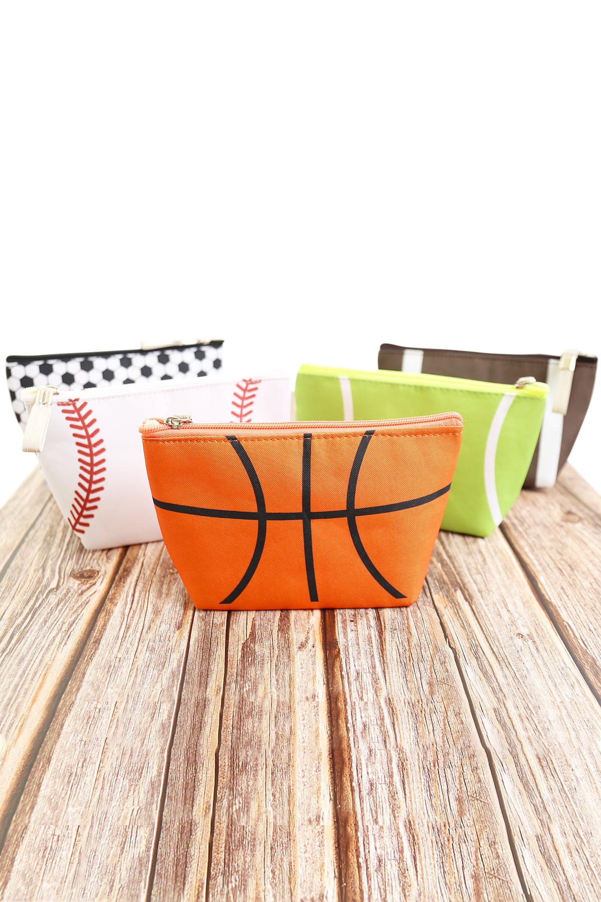 Sports Print Makeup Bag Travel Case Organizer Pouch - Basketball