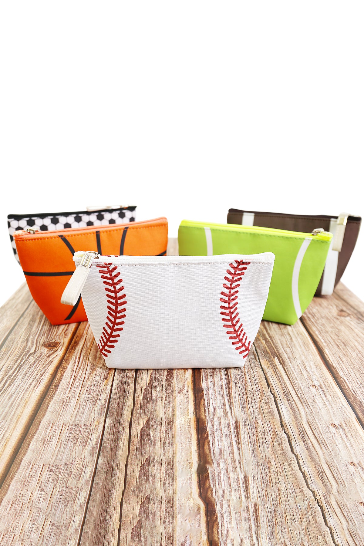 Sports Print Makeup Bag Travel Case Organizer Pouch - Football