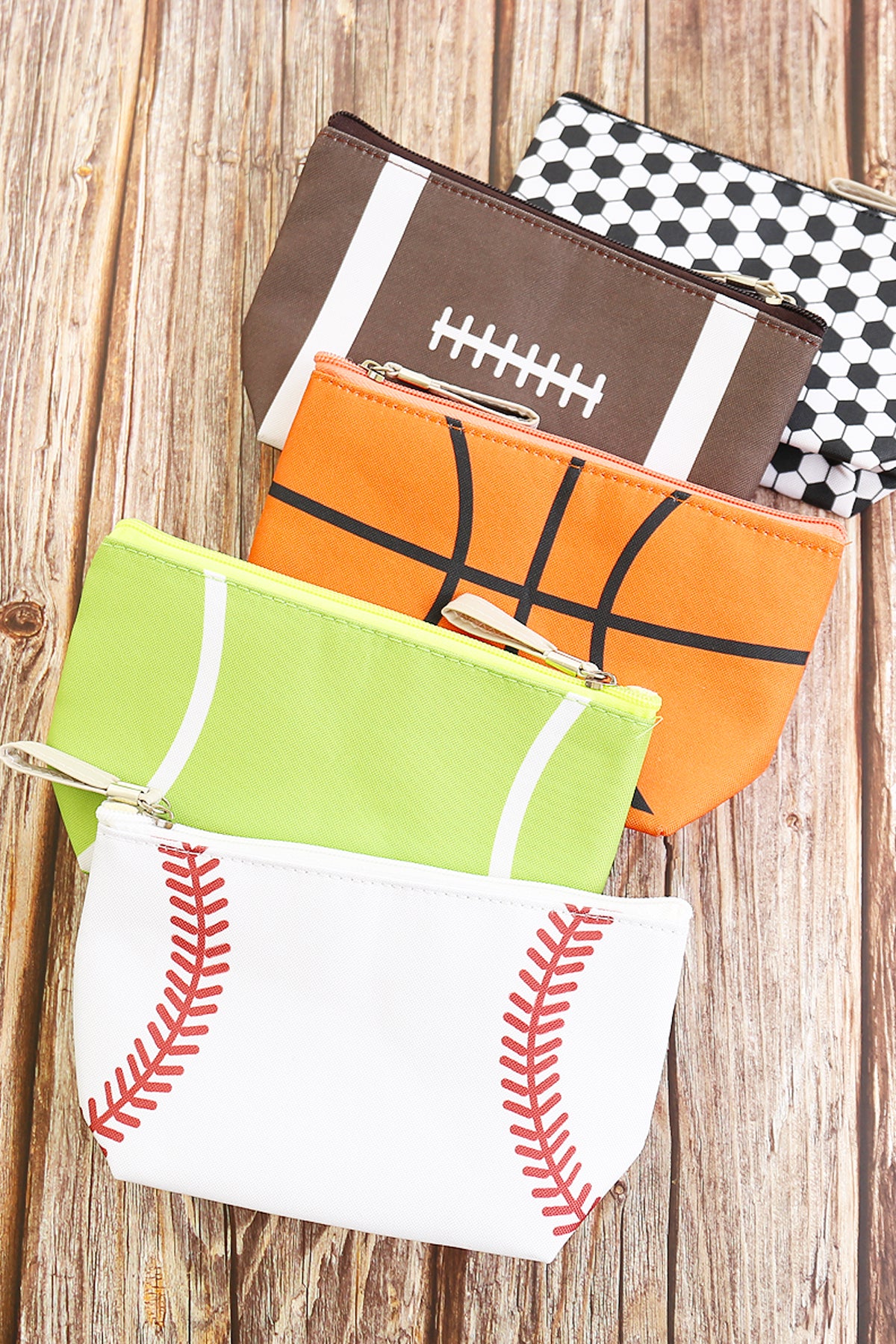 Sports Print Makeup Bag Travel Case Organizer Pouch - Football