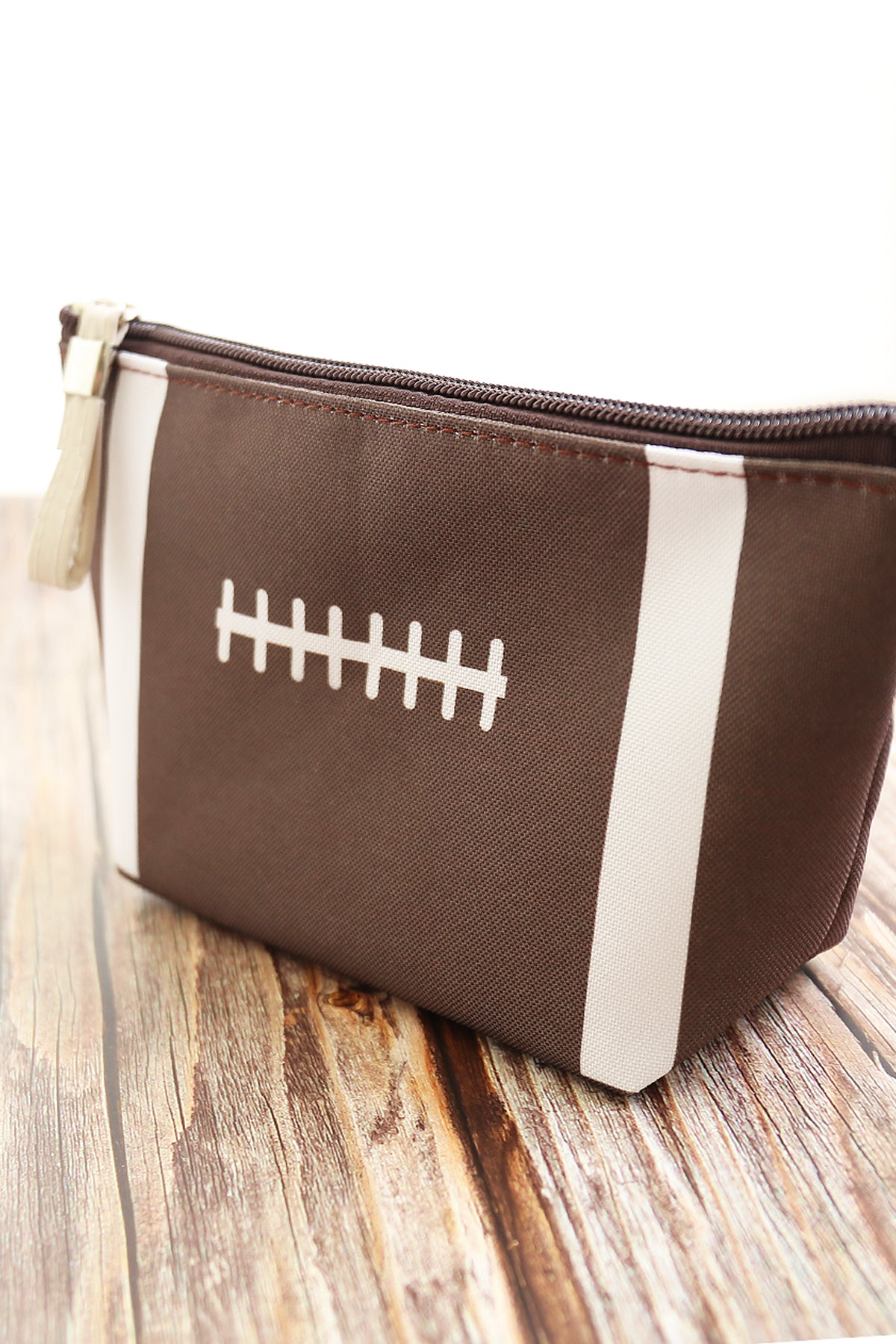 Sports Print Makeup Bag Travel Case Organizer Pouch - Football