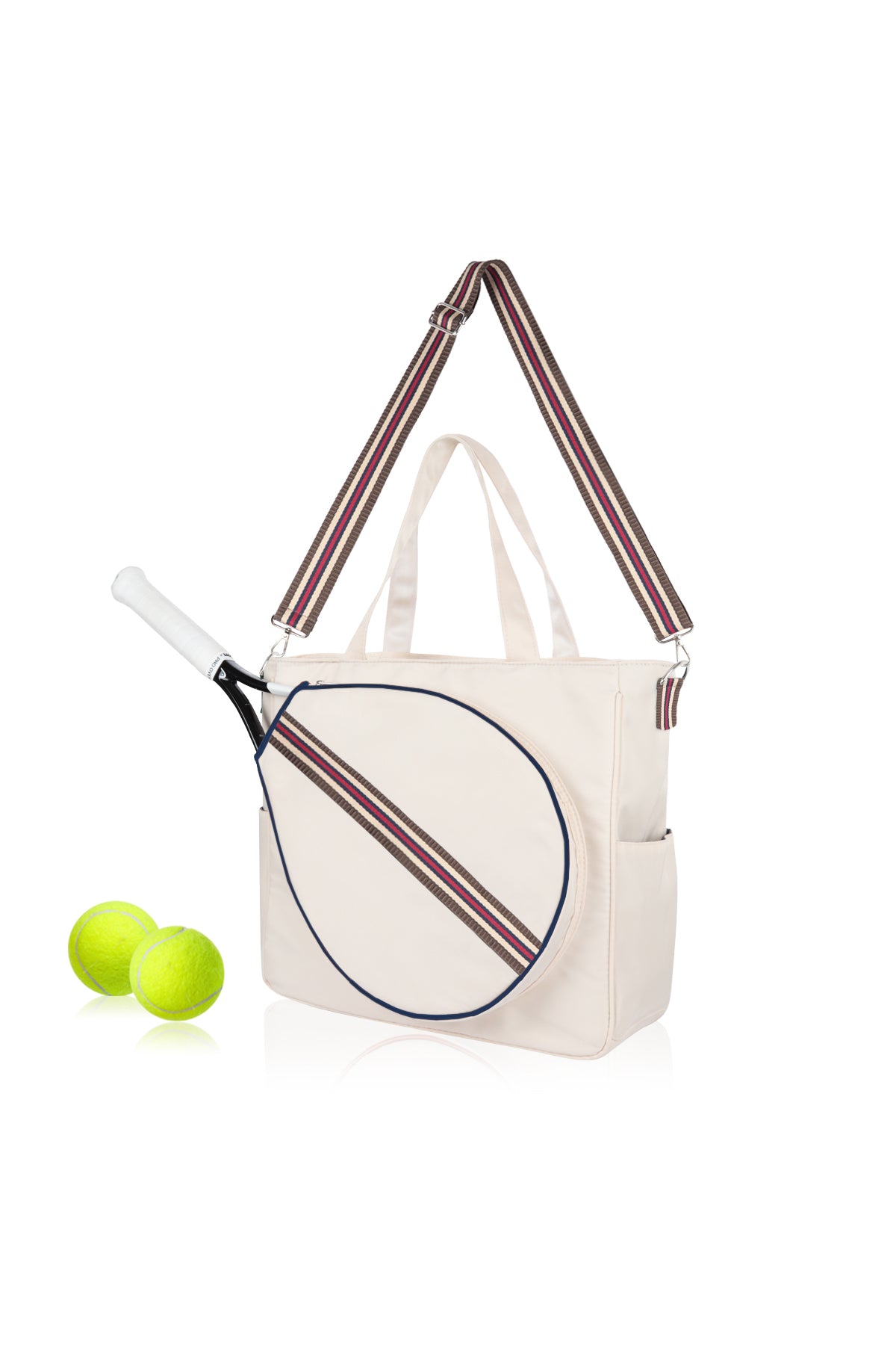 Mini Momo Tennis Bag Racket Tote Sports Racquet Bag - Tennis Bags for Women - Case Stripe Shoulder Strap - Main - Multicolor