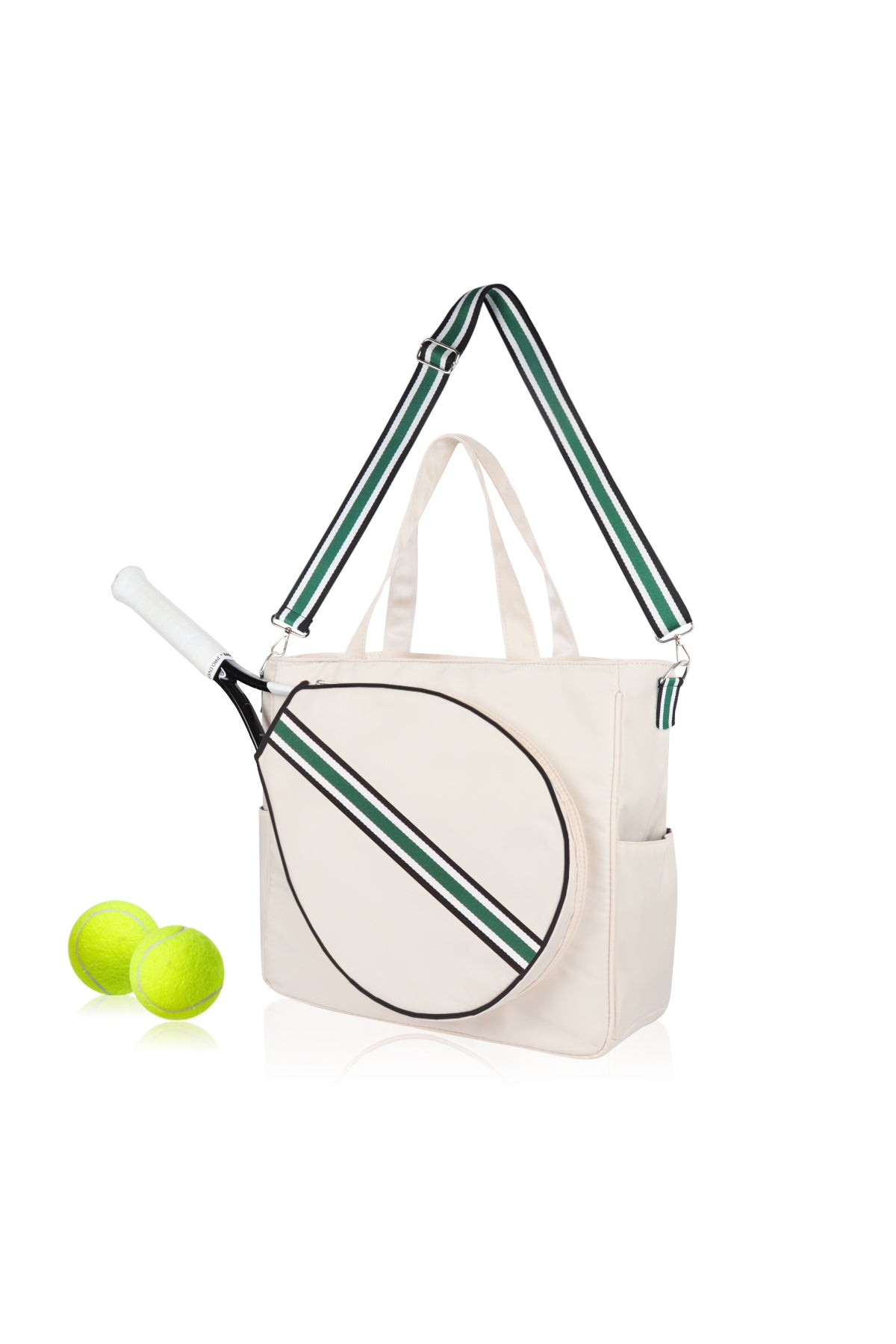 Mini Momo Tennis Bag Racket Tote Sports Racquet Bag - Tennis Bags for Women - Case Stripe Shoulder Strap - Main - Light Blue