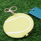 Tennis Ball Keychain Bag Charm - Mini Sports Coin Purse Zipper Pouch Cute Team Gift