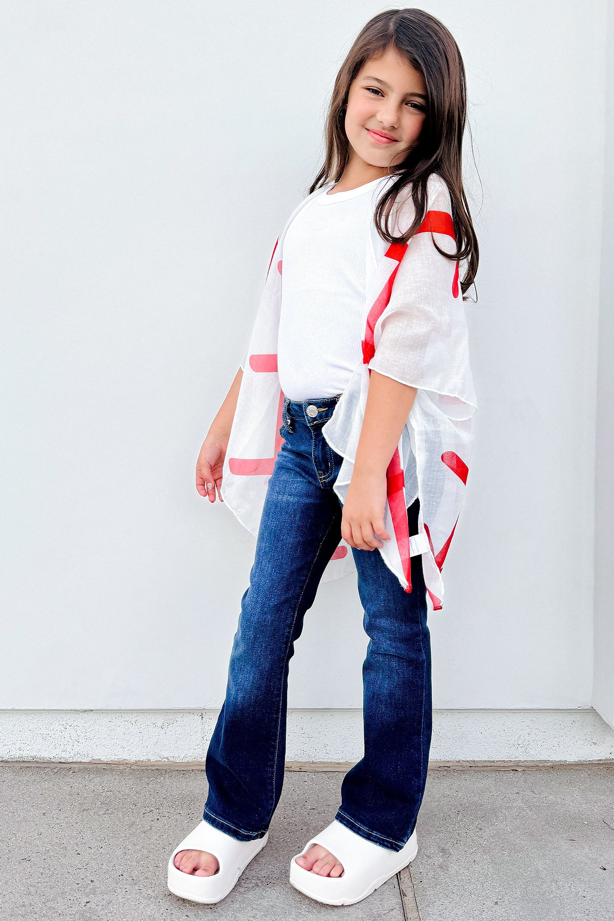 Baseball Game Day Shirt Kimono Cardigan - Open Shawl Blouse Cover Up for Sports Fan, Mom, Team Gift