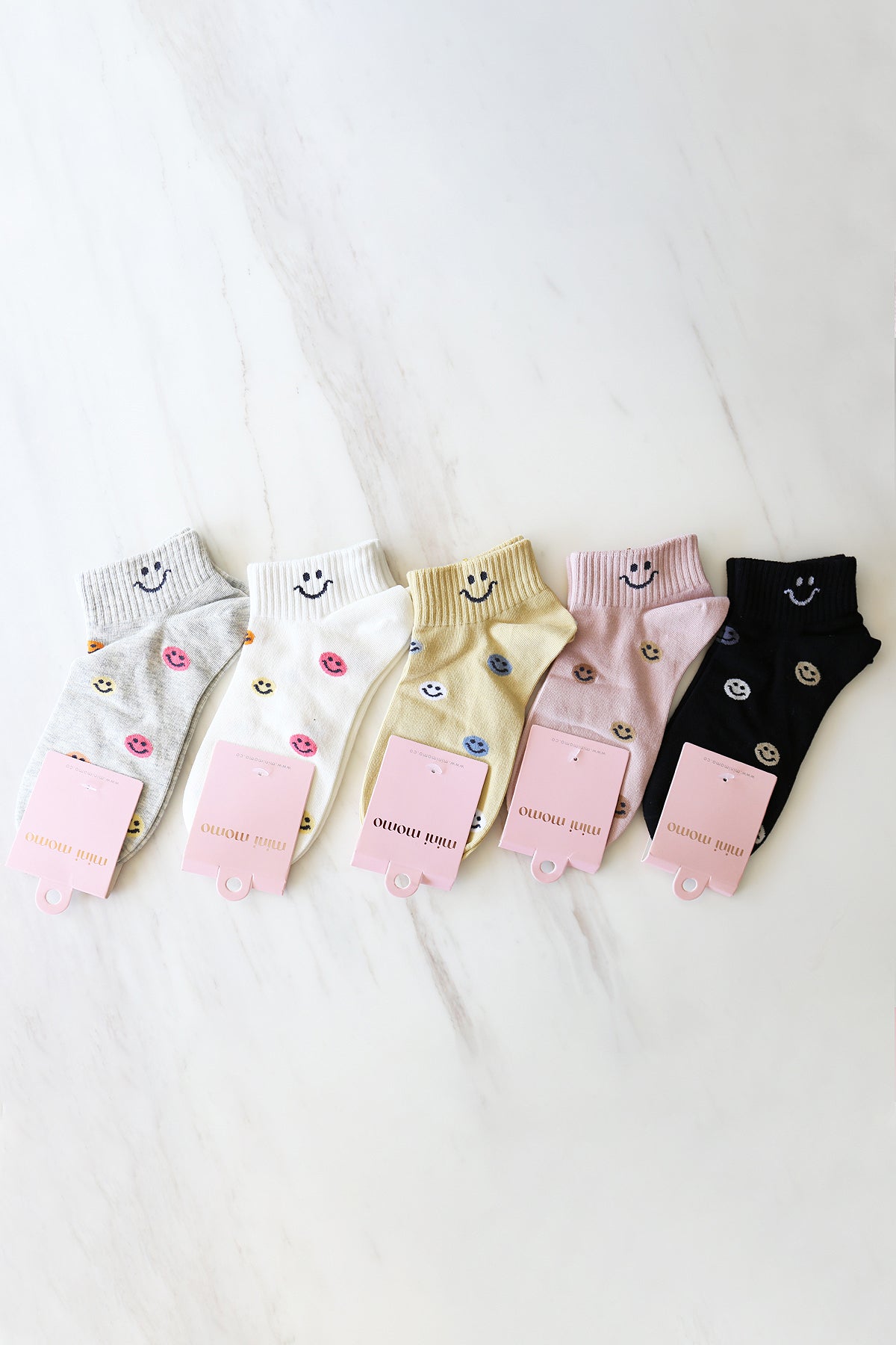 Cute Smiley Face Women's Socks Set - Colorful Smile Ankle Socks Novelty Gifts for Womens