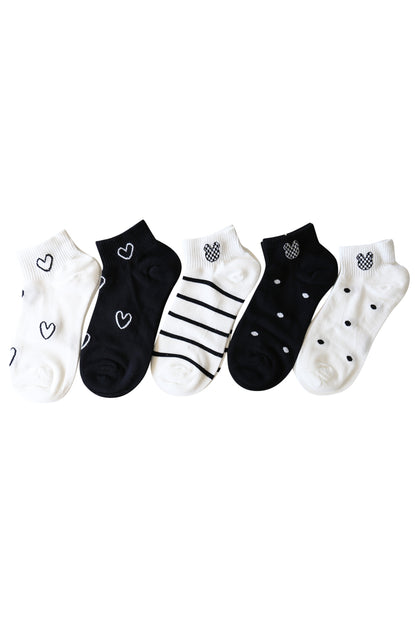 Cute Women's Socks Set -  Heart Stripe Polka Dot Ankle Socks Novelty Gifts for Womens-Main