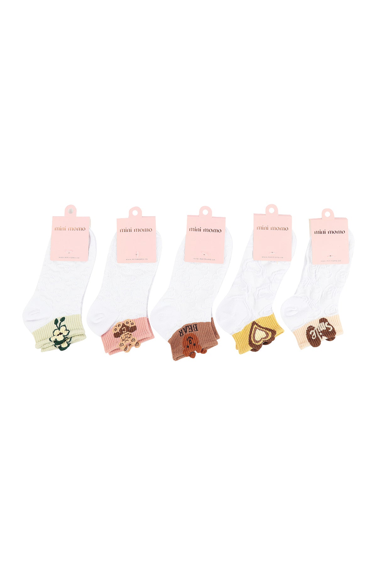 Mini Momo Cute Women's Socks Set - Embroidery Smile Heart Ankle Socks Novelty Gifts for Womens - Assorted - Group