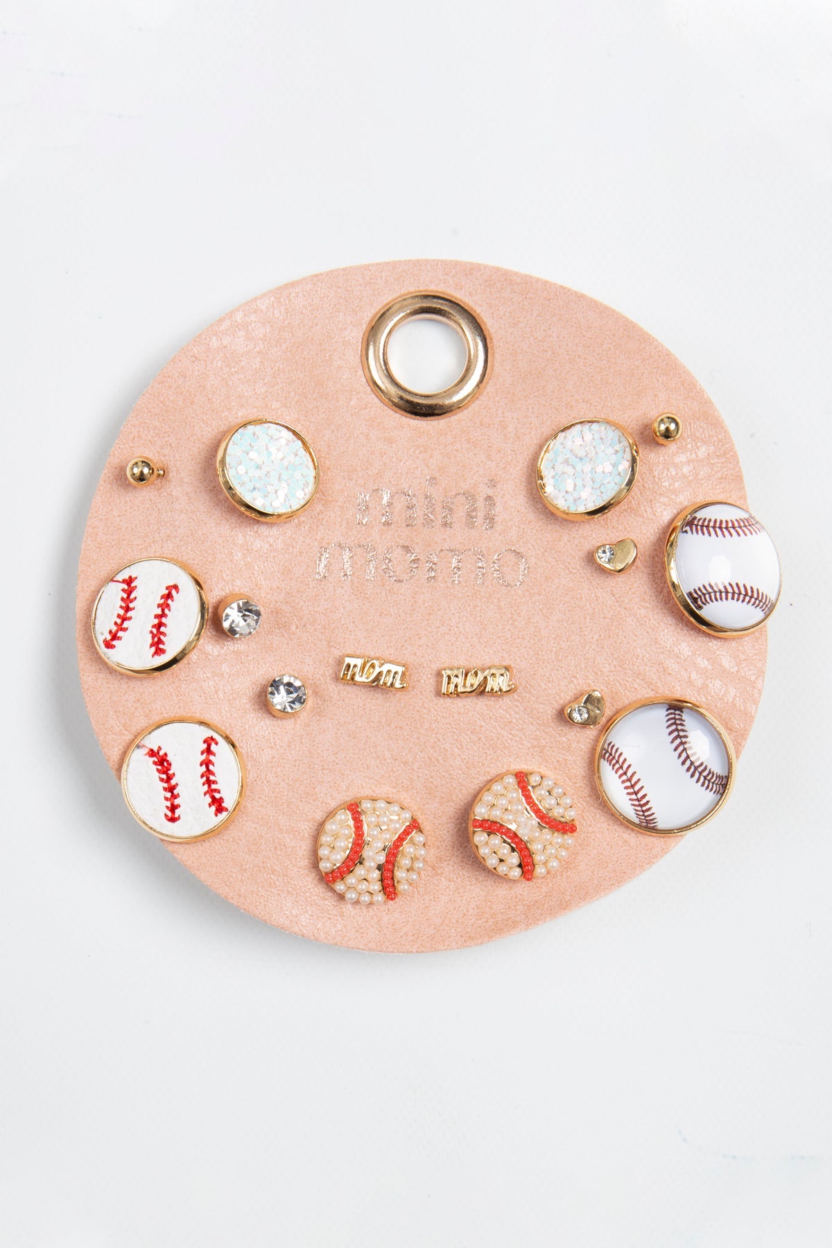 Sports Earring Set for Women Multi Pairs Assorted Multipack - Girl's Stud Earrings Jewelry - Front - Baseball