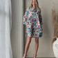 Ruffle Hem Long Sleeve Dress Floral Multi Mommy & Me Matched for Women