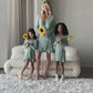 Mommy and Me Dresses - Family Matching Outfits Soft Jersey Pocket Wrap Dress Cute Print for Family Photoshoot - Group