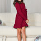 Mommy and Me Dresses - Family Matching Outfits Soft Jersey Pocket Wrap Dress Cute Print for Family Photoshoot - Burgundy