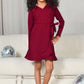 Mommy and Me Dresses - Family Matching Outfits Soft Jersey Pocket Wrap Dress Cute Print for Family Photoshoot - Burgundy