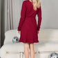 Mommy and Me Dresses - Family Matching Outfits Soft Jersey Pocket Wrap Dress Cute Print - Back - Burgundy