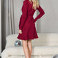 Mommy and Me Dresses - Family Matching Outfits Soft Jersey Pocket Wrap Dress Cute Print - Back - Burgundy