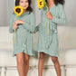 Mommy and Me Dresses - Family Matching Outfits Soft Jersey Pocket Wrap Dress Cute Print for Family Photoshoot - Floral Sage