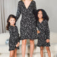 Mommy and Me Dresses - Family Matching Outfits Soft Jersey Pocket Wrap Dress Cute Print for Family Photoshoot - Lifestyle