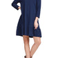 Women's Dresses Casual - Cute Shift Tunic Dress for Women Ruffle Tiered Hem - Navy - Front