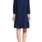 Women's Dresses Casual - Cute Shift Tunic Dress for Women Ruffle Tiered Hem - Navy - Back