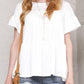 Mini Momo Women's Top Casual Shirt - Cute Tunic T-Shirt for Women Tiered Ruffle Shirring - Lifestyle - Front - Off White