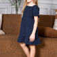 Mommy and Me Dresses - Smocked Dress Women Square Neck Pocket Boho Matching Outfits - Lifestyle - Side - Crepe Navy