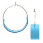 Classic Lightweight Leather Hoop Statement Mini Momo Bohemian Genuine Earrings Women's Fashion Jewelry Gift - Blue