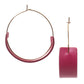 Classic Lightweight Leather Hoop Statement Mini Momo Bohemian Genuine Earrings Women's Fashion Jewelry Gift - Fuchsia