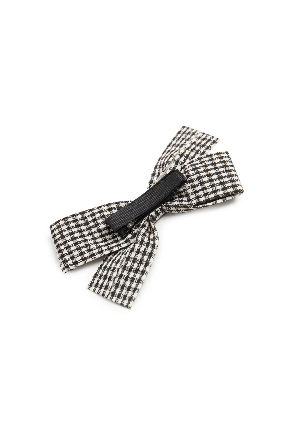 Hair Clip for Women and Girls - Cute Bow Girl's Hair Accessories Pin Ponytail Holder, Acrylic Resin - Back -  Gingham Black