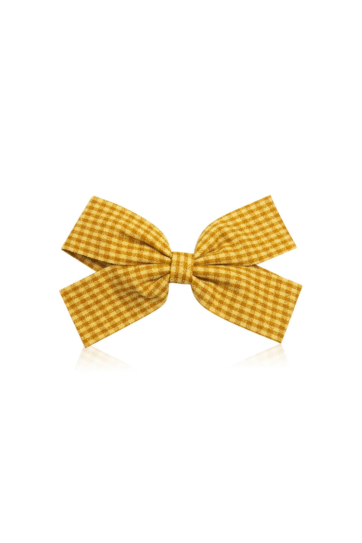 Hair Clip for Women and Girls - Cute Bow Girl's Hair Accessories Pin Ponytail Holder, Acrylic Resin - Gingham Mustard