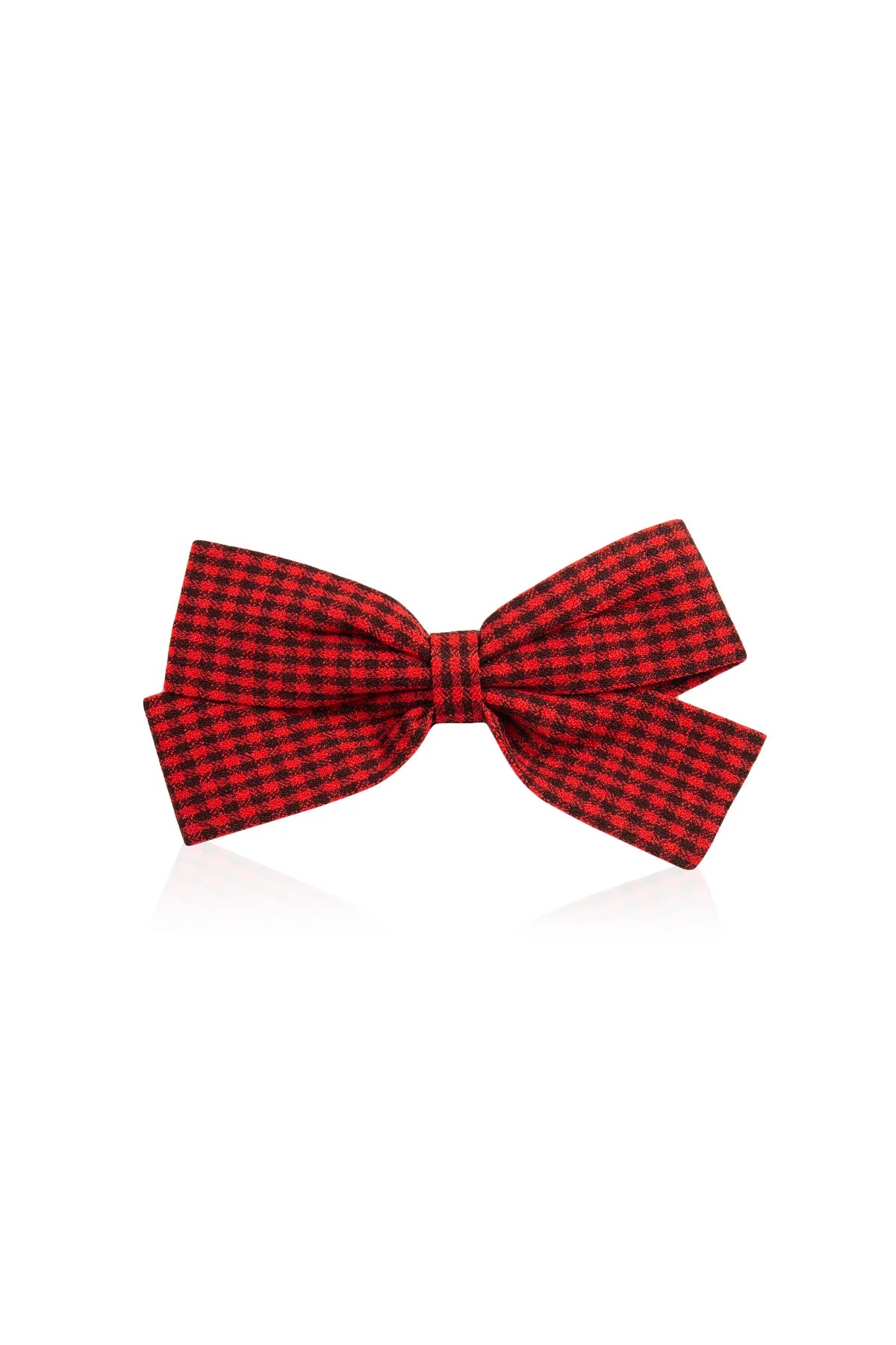 Hair Clip for Women and Girls - Cute Bow Girl's Hair Accessories Pin Ponytail Holder, Acrylic Resin - Gingham Red