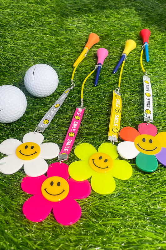 Golf Tees Hanger Accessories Mini Momo Golf Tees Hanger Accessories - Fun Novelty Golf Gifts for Golfer Flower Smile Cute Charm