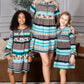 Mommy and Me Matching Dresses - Boho Long Sleeve Tiered Ruffle Hem Pocket Tunic Dress for Family Photoshoot - Lifestyle