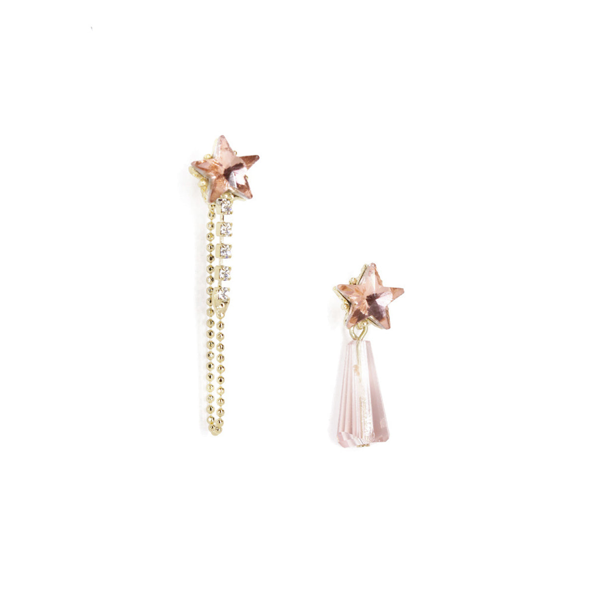 Star Asymmetrical Earrings Dangle Earrings - Cute Girls Birthday Jewelry Women's Gift - Main - Pink