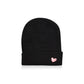 Mini Momo Mommy and Me Hat Matching Beanie - Knit Winter Beanie Sweater Warm Hats for Women and Kids - Main - Heart Black