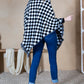 Mini Momo Blanket Shawl Wrap Mommy and Me Matching Cape - Blanket Poncho Buffalo Plaid Warm Cardigan - Lifestyle - Back