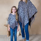 Mini Momo Blanket Shawl Wrap Mommy and Me Matching Cape - Blanket Poncho Buffalo Plaid Warm Cardigan - Lifestyle