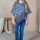 Mini Momo Blanket Shawl Wrap Mommy and Me Matching Cape - Blanket Poncho Buffalo Plaid Warm Cardigan - Lifestyle - Front