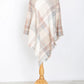 Mini Momo Blanket Shawl Wrap Mommy and Me Matching Cape - Winter Poncho Buffalo Plaid Warm Cardigan - Main - Plaid Beige