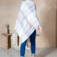 Mini Momo Blanket Shawl Wrap Mommy and Me Matching Cape - Winter Poncho Buffalo Plaid Warm Cardigan - Lifestyle - Back